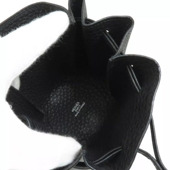 HERMES Vespa Pouch Multicase Black Leather/Silvertone - Picture 6 of 8